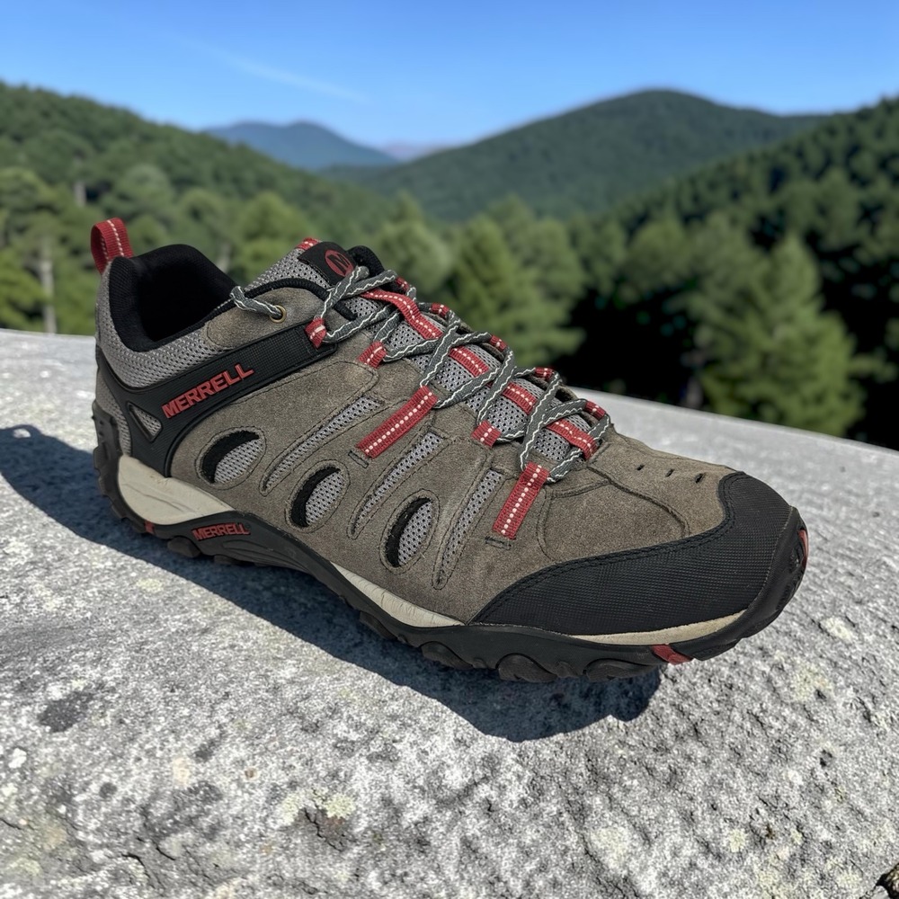 Merrell Crosslander Vent Hiking Shoes Mens Size 13 Grey Red Trail J343406C
